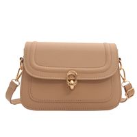 Women's Small Pu Leather Solid Color Classic Style Lock Clasp Crossbody Bag sku image 1