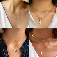 Copper 14K Gold Plated IG Style Casual Classic Style Plating Inlay Cross Star Butterfly Zircon Pendant Necklace main image 1