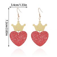 1 Pair Cute Lady Sweet Heart Shape Crown Arylic Drop Earrings main image 2