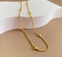 Edelstahl 304 18 Karat Vergoldet Feenhafter Stil Dame Koreanische Art Herzform Halskette main image 4