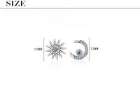 1 Paire Style Simple Star Lune Incruster Le Cuivre Zircon Or Blanc Plaqué Boucles D'Oreilles main image 2