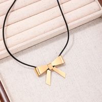 Bijoux En Gros Style IG Noeud D'Arc Acier Inoxydable 201 Collier main image 4