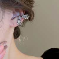 1 Piece Casual Elegant Lady Butterfly Inlay Copper Zircon Ear Cuffs sku image 1