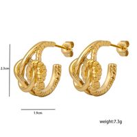 1 Pair Elegant Spiral Stripe Chains Print 201 Stainless Steel Gold Plated Ear Studs main image 2