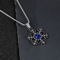 304 Stainless Steel Modern Style Classic Style Inlay Snowflake Acrylic Pendant Necklace main image 8
