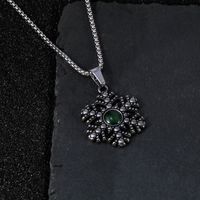 304 Stainless Steel Modern Style Classic Style Inlay Snowflake Acrylic Pendant Necklace main image 7