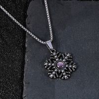 304 Stainless Steel Modern Style Classic Style Inlay Snowflake Acrylic Pendant Necklace main image 9