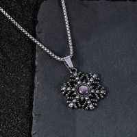 304 Stainless Steel Modern Style Classic Style Inlay Snowflake Acrylic Pendant Necklace sku image 3