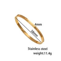 Simple Style Classic Style Geometric 304 Stainless Steel 18K Gold Plated Bangle In Bulk main image 2
