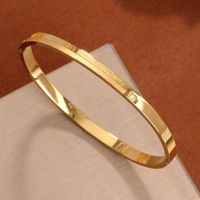 Simple Style Classic Style Geometric 304 Stainless Steel 18K Gold Plated Bangle In Bulk main image 3