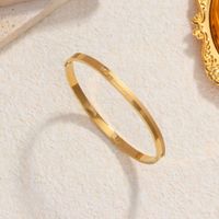 Simple Style Classic Style Geometric 304 Stainless Steel 18K Gold Plated Bangle In Bulk sku image 2