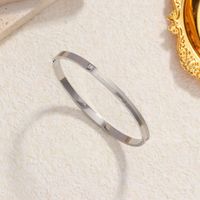 Simple Style Classic Style Geometric 304 Stainless Steel 18K Gold Plated Bangle In Bulk sku image 1
