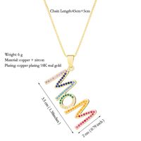304 Stainless Steel Copper MAMA Simple Style Plating Inlay Letter Zircon Pendant Necklace main image 7