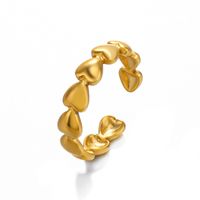 304 Stainless Steel 18K Gold Plated Lady Classic Style Commute Heart Heart Shape Open Rings main image 6