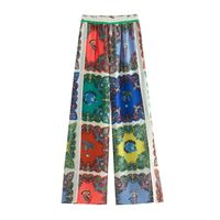 Daily Women's Vintage Style Color Block Polyester Printing Button Pants Sets Pants Sets main image 4