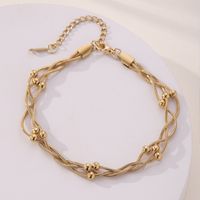 Hawaiian Tropical Cool Style Solid Color 304 Stainless Steel Plating 18K Gold Plated Women's Anklet main image 5