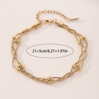 Hawaiian Tropical Cool Style Solid Color 304 Stainless Steel Plating 18K Gold Plated Women's Anklet main image 3