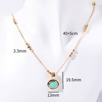 Natural Stone Copper Vacation Simple Style Plating Inlay Round Natural Stone Zircon Pendant Necklace sku image 2