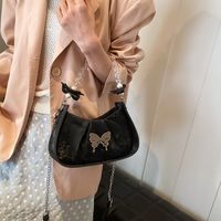 Women's Pu Solid Color Bow Knot Classic Style Sewing Thread Zipper Underarm Bag main image 4