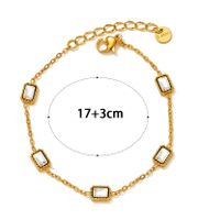 304 Stainless Steel IG Style Modern Style Inlay Square Solid Color Zircon Bracelets main image 5