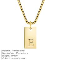 304 Stainless Steel 14K Gold Plated Simple Style Letter Pendant Necklace main image 6