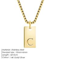 304 Stainless Steel 14K Gold Plated Simple Style Letter Pendant Necklace main image 4