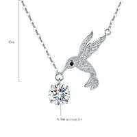 Argent Sterling Plaqué Or 18K Style IG Brillant Incruster Oiseau Moissanite Collier main image 2