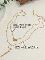 304 Stainless Steel Modern Style Simple Style Classic Style Butterfly Double Layer Necklaces main image 2