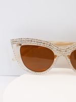 Hawaiisch Dame Toller Stil Geometrisch Pc Katzenauge Diamant Vollbild Sonnenbrille Der Frauen main image 3