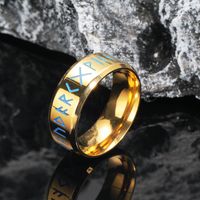 Hip-Hop Retro Geometric Titanium Steel Plating Gold Plated Men's Rings main image 4