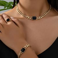 Estilo Clásico Geométrico Acero Inoxidable 201 Mujeres Conjunto De Joyas sku image 1