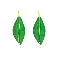 1 Pair Sweet Leaf Enamel Zinc Alloy Earrings sku image 1