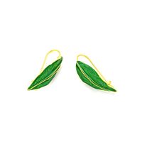 1 Pair Sweet Leaf Enamel Zinc Alloy Earrings main image 4