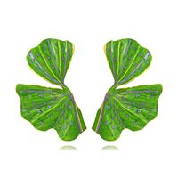 1 Pair Simple Style Leaf Enamel Zinc Alloy Earrings sku image 1
