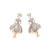 1 Pair Simple Style Shiny Cartoon Character Crown Enamel Inlay Zinc Alloy Rhinestones Ear Studs main image 5