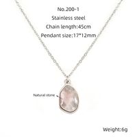 304 Stainless Steel 18K Gold Plated Simple Style Inlay Irregular Natural Stone Pendant Necklace sku image 1