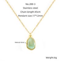 304 Stainless Steel 18K Gold Plated Simple Style Inlay Irregular Natural Stone Pendant Necklace sku image 6