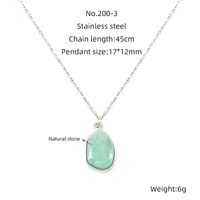 304 Stainless Steel 18K Gold Plated Simple Style Inlay Irregular Natural Stone Pendant Necklace sku image 3