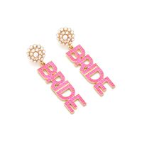 1 Pair IG Style Casual Letter Enamel Inlay Zinc Alloy Pearl Drop Earrings main image 4