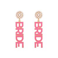 1 Pair IG Style Casual Letter Enamel Inlay Zinc Alloy Pearl Drop Earrings main image 6