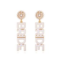 1 Pair IG Style Casual Letter Enamel Inlay Zinc Alloy Pearl Drop Earrings main image 1