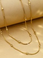 Copper Simple Style Plating Solid Color Double Layer Necklaces main image 5