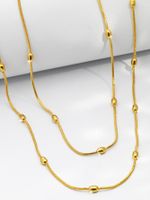 Copper Simple Style Plating Solid Color Double Layer Necklaces main image 4