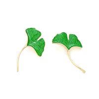 1 Pair Simple Style Ginkgo Leaf Enamel Zinc Alloy Ear Studs main image 6