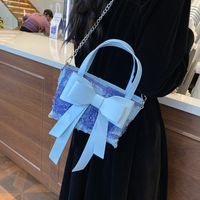 Women's Medium Pu Leather Bow Knot Streetwear Bowknot Zipper Shoulder Bag main image 4