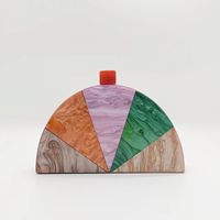 Arylic Color Block Semicircle Evening Bags sku image 4