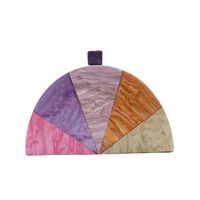Arylic Color Block Semicircle Evening Bags main image 2