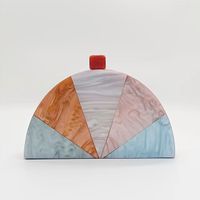 Arylic Color Block Semicircle Evening Bags sku image 3