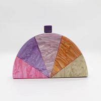 Arylic Color Block Semicircle Evening Bags sku image 1