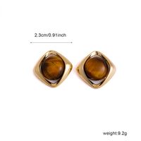 1 Pair Classic Style Solid Color Plating Inlay Artificial Crystal 18K Gold Plated Ear Studs main image 5